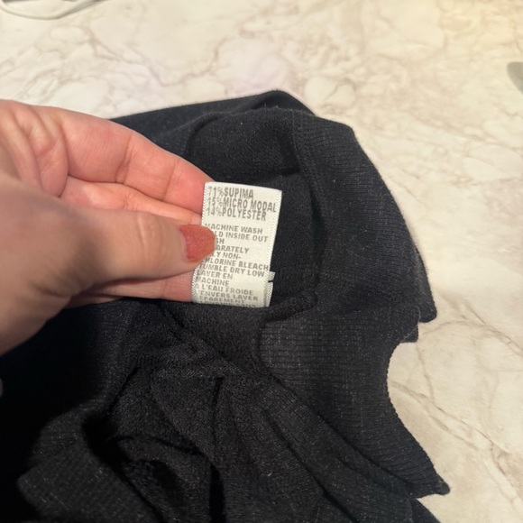 James Perse Black Sheath Dress Crew Neck 3/4 Raglan Sleeves Size Large - Picture 3 of 4